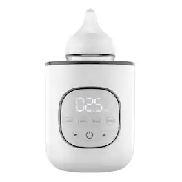 GlowWise - Fast Baby Bottle Warmer with Digital Display & Timer, Accurate Temp Control for Breastmilk & Formula, 8-in-1, BPA-Free - White+Grey