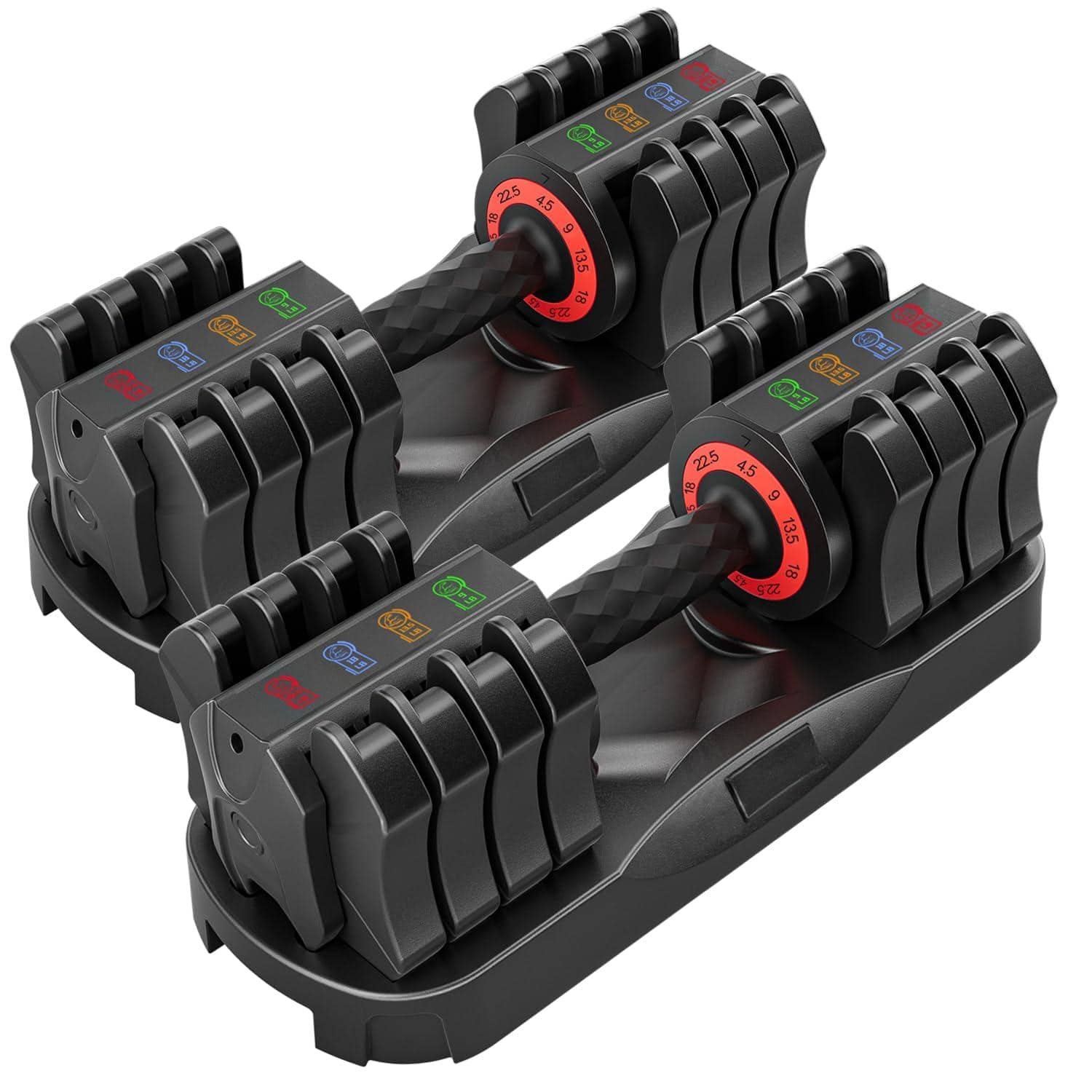 Alchemy Casas - Adjustable Dumbbells With Anti slip Handle For Exercise Fitness Fast Adjust Weight Innovative Workout - Multi