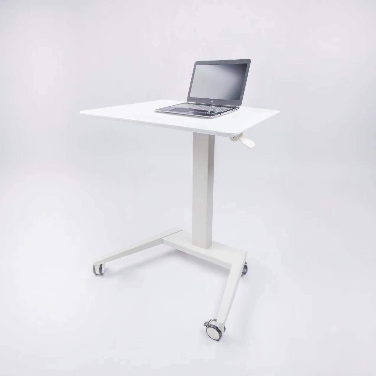 Front. APRILSOUL - Compact Tech Desk Standing and Adjustable Desk - White.