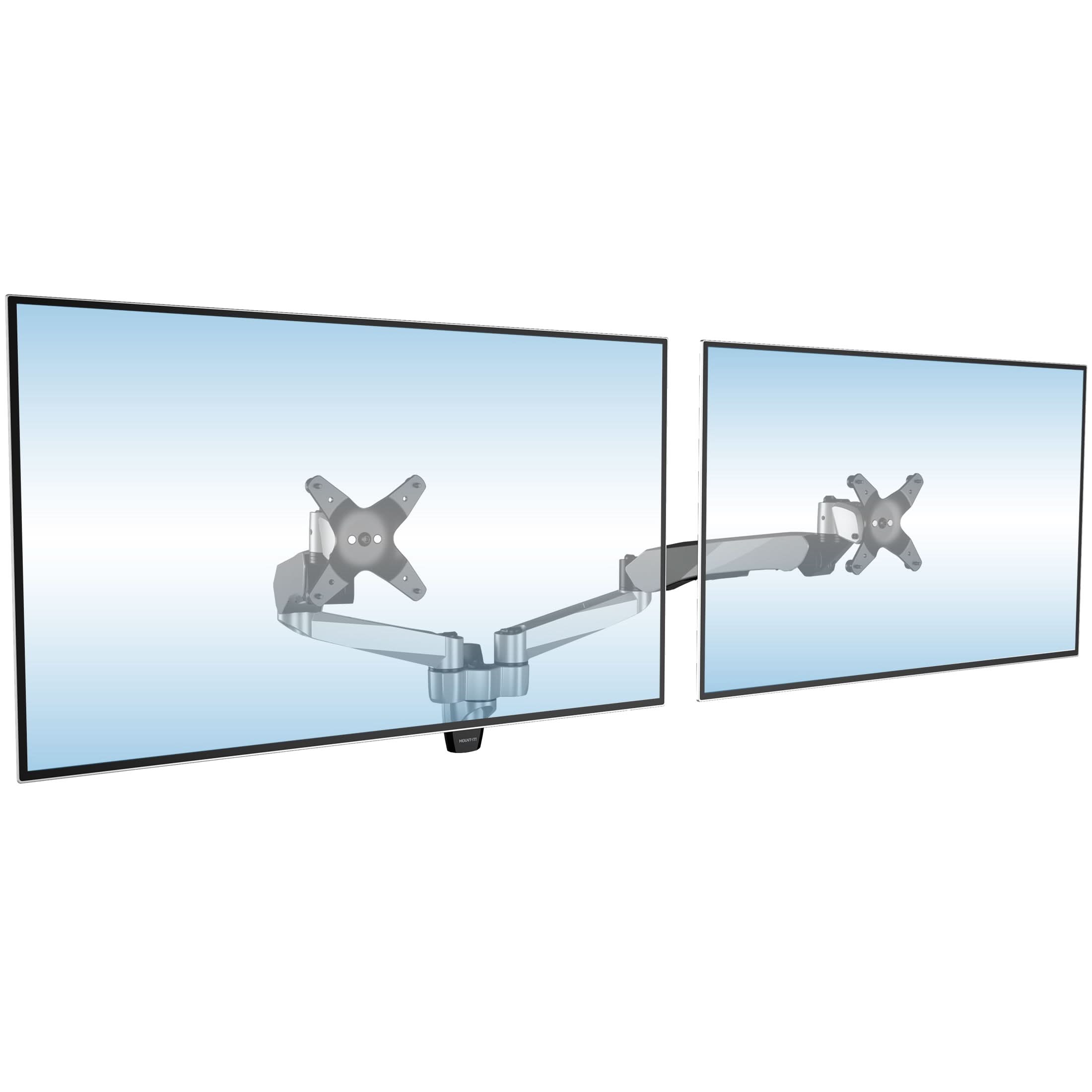 Alt View 6. Mount-It! - CLiX Series Dual Monitor Wall Mount with Gas Spring Arms, Full Motion, 13"-32", Silver - Silver.