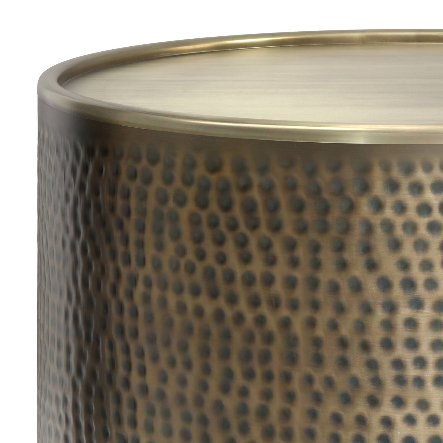 Alt View 5. Simpli Home - Corbin 32 inch Wide Boho Contemporary Coffee Table in Hammered Antique Gold Iron, Assembled - Hammered Antique Gold.