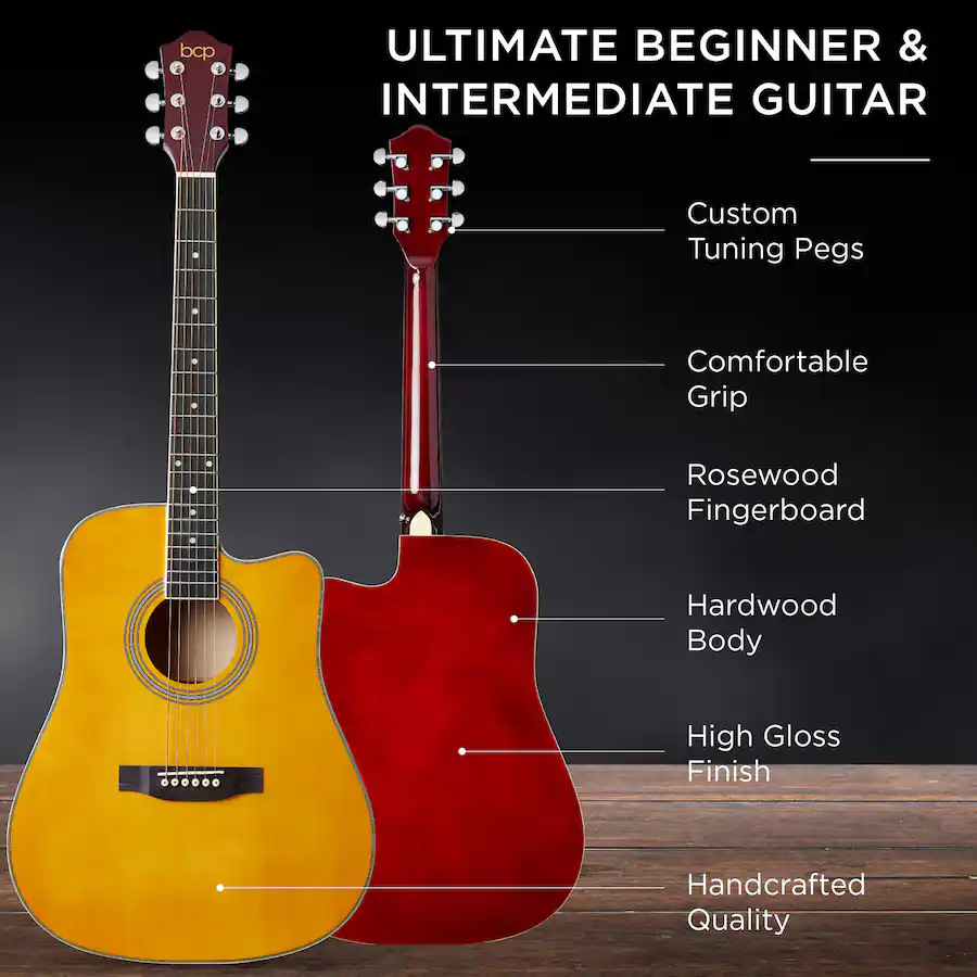 Best Choice Products 41in Full Size Beginner Acoustic Guitar Set with ...