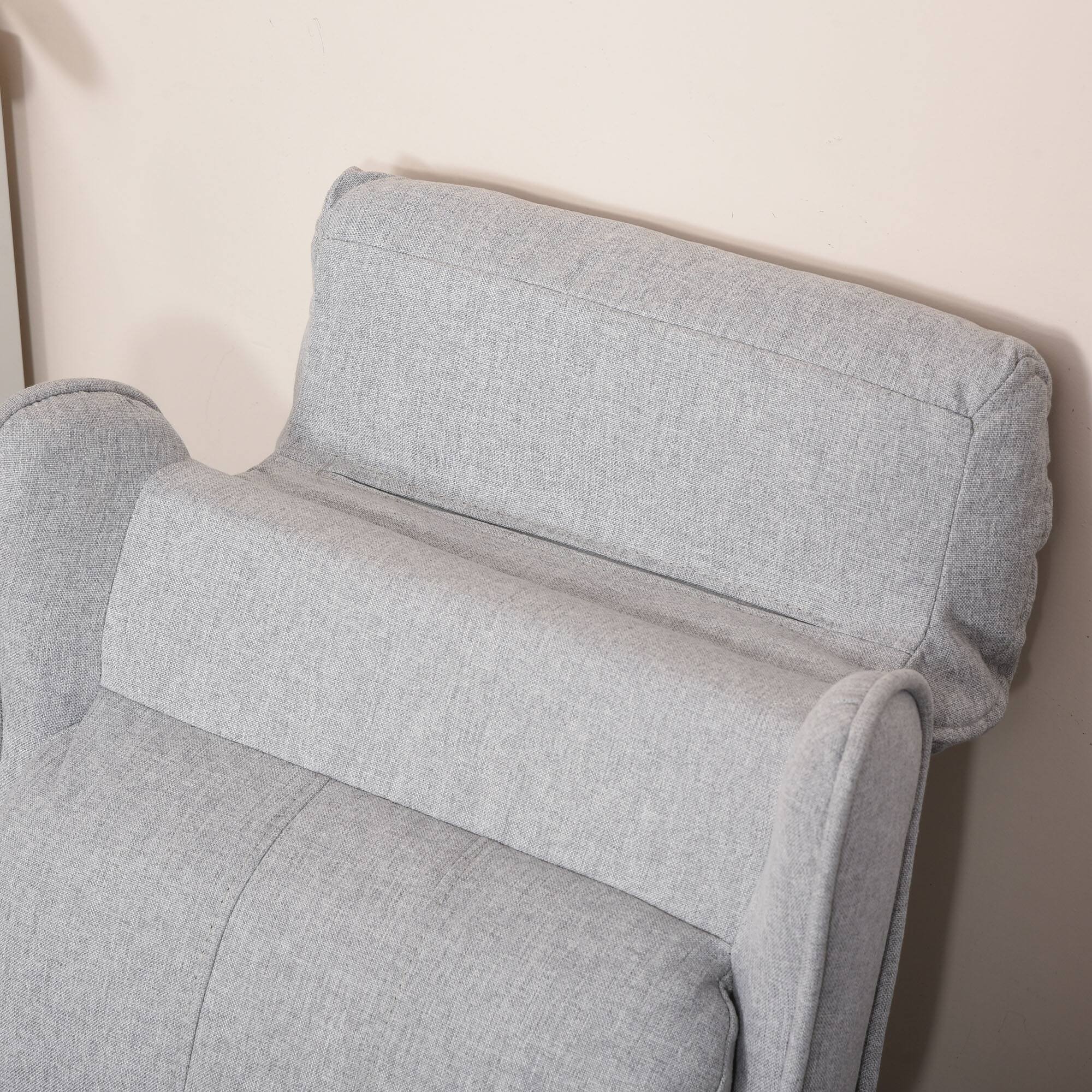 Alt View 5. Qaba - Kids Recliner Chair Children Sofa Angle Adjustable Single Lounger Armchair Gaming Chair with Footrest 2 Side Pockets - Light Grey.