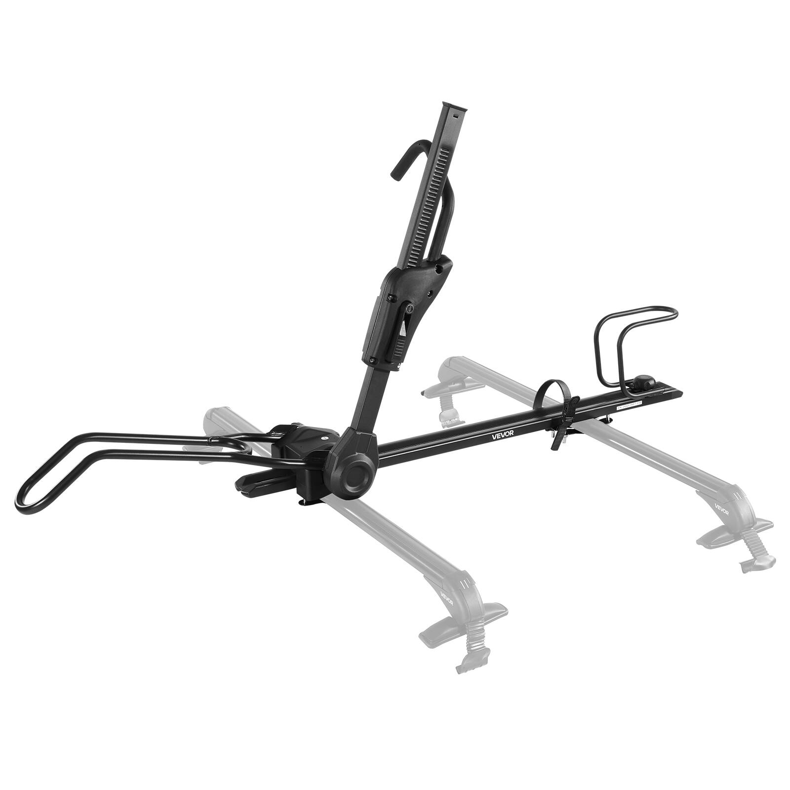 Alt View 5. VEVOR - Roof Bike Rack, 33 lbs Capacity, Foldable Upright Roof Mount Bicycle Rack with Locking Systems & Adjustable Arm - Black;Silver.