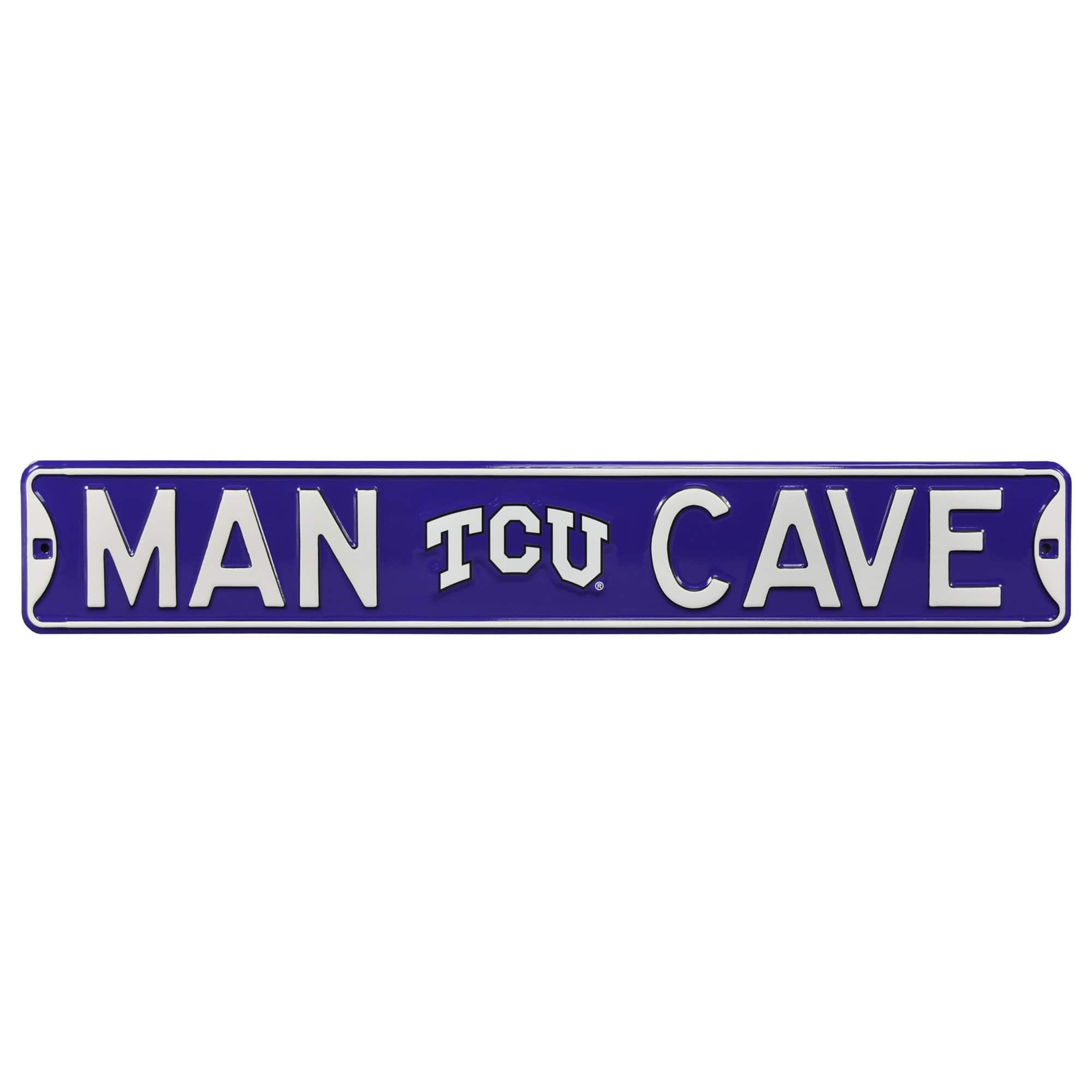 "Authentic Street Signs - TCU Horned Frogs 6"" x 36"" Man Cave Steel Street Sign - Purple" price history on PriceWatchPro
