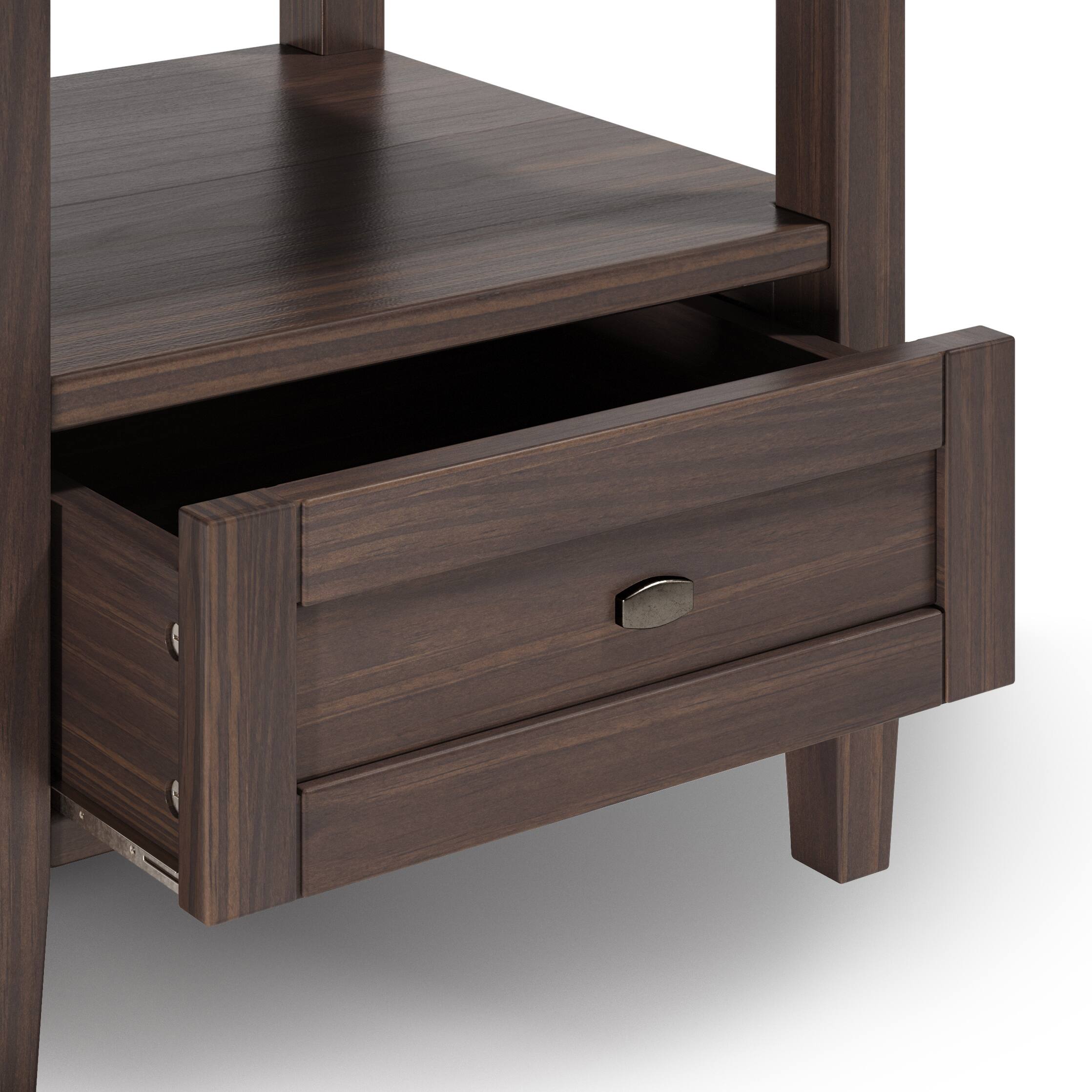 Alt View 2. Simpli Home - Warm Shaker 20 inch End Table (Set of 2) - Warm Walnut Brown.