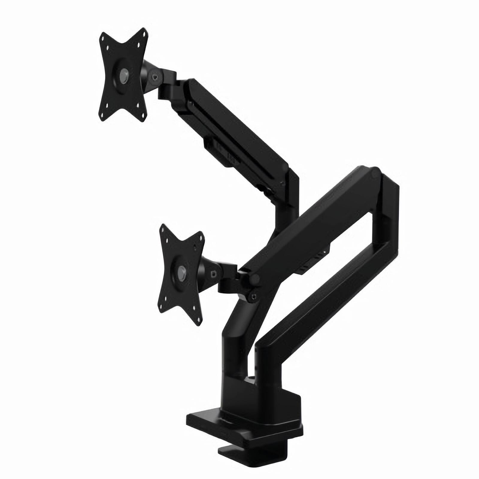 Alt View 3. Arozzi - Arozzi Alzare Neo Duo Gas Spring Dual Monitor Arm – Independent Adjustment & Full Motion – Black - Black.