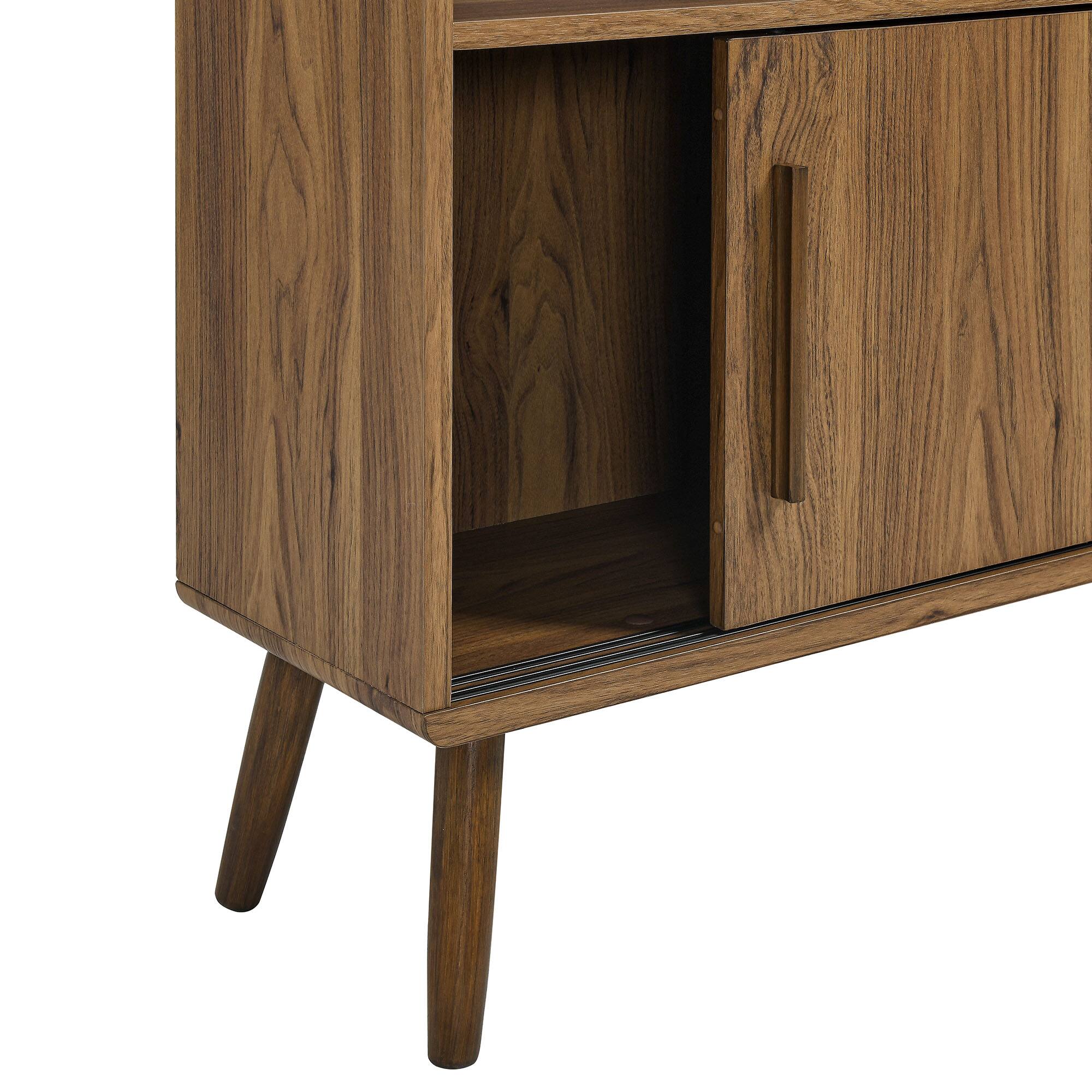 Alt View 5. Modway - Transmit 45" Bookcase with Sliding Doors by Modway - Walnut.