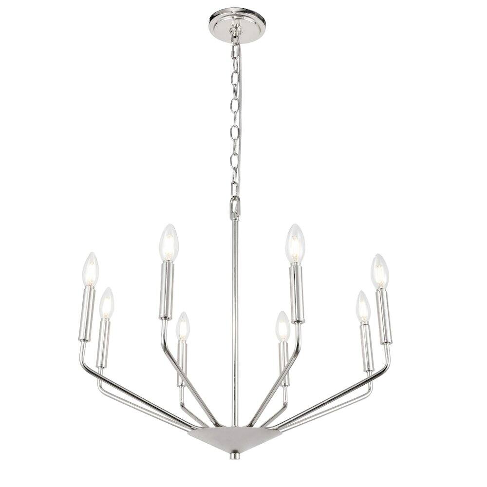Alt View 7. Living District - Enzo 8 Light Chrome Pendant - Chrome.