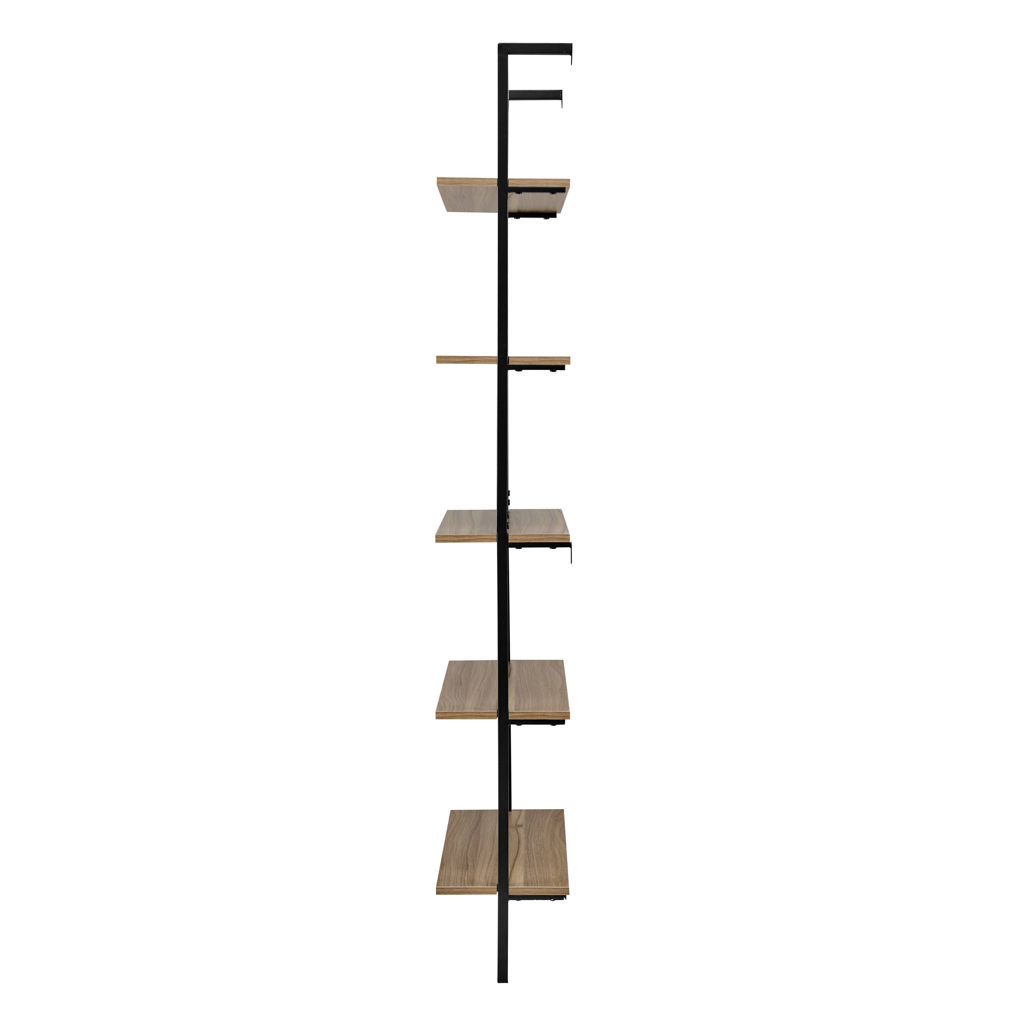 Alt View 10. Danya B - Everett 5-Tier Open Display Wall Mount Ladder Shelf - Black/Light Walnut - Black/Light Walnut.