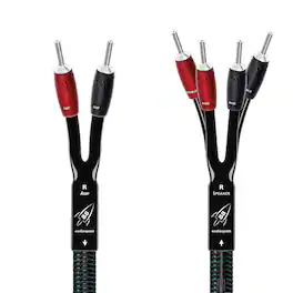 AudioQuest - Rocket 88 Single BiWire 9' Analog Speaker Cable w/ SureGrip 500 Connectors with Banana to Banana Connectors - Green on Black