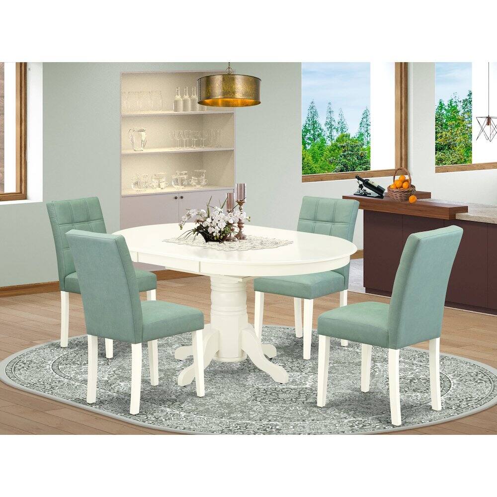 Alt View 10. East West Furniture - 5 Piece Dining Room Table Set - White.