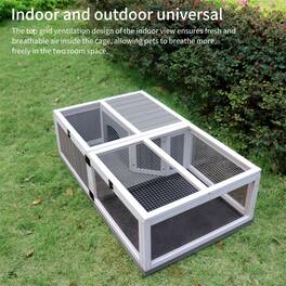 Pefilos - 43" Tortoise Habitat Wooden Tortoise House with Tray, Turtle Enclosure for Small Animals Reptile Cage
