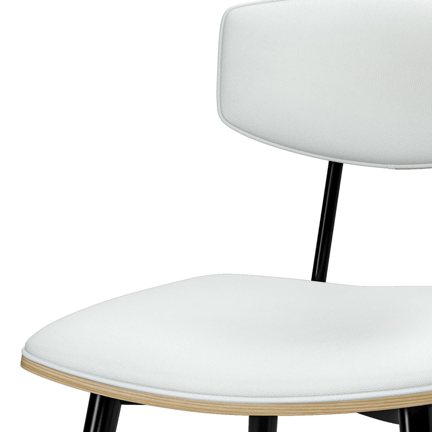 Alt View 2. Simpli Home - Mavis Dining Chair (Set of 2) in White Vegan Faux Leather - White.