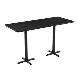 Emma + Oliver - Commercial Table Top with Dual Bar Height Bases - Black