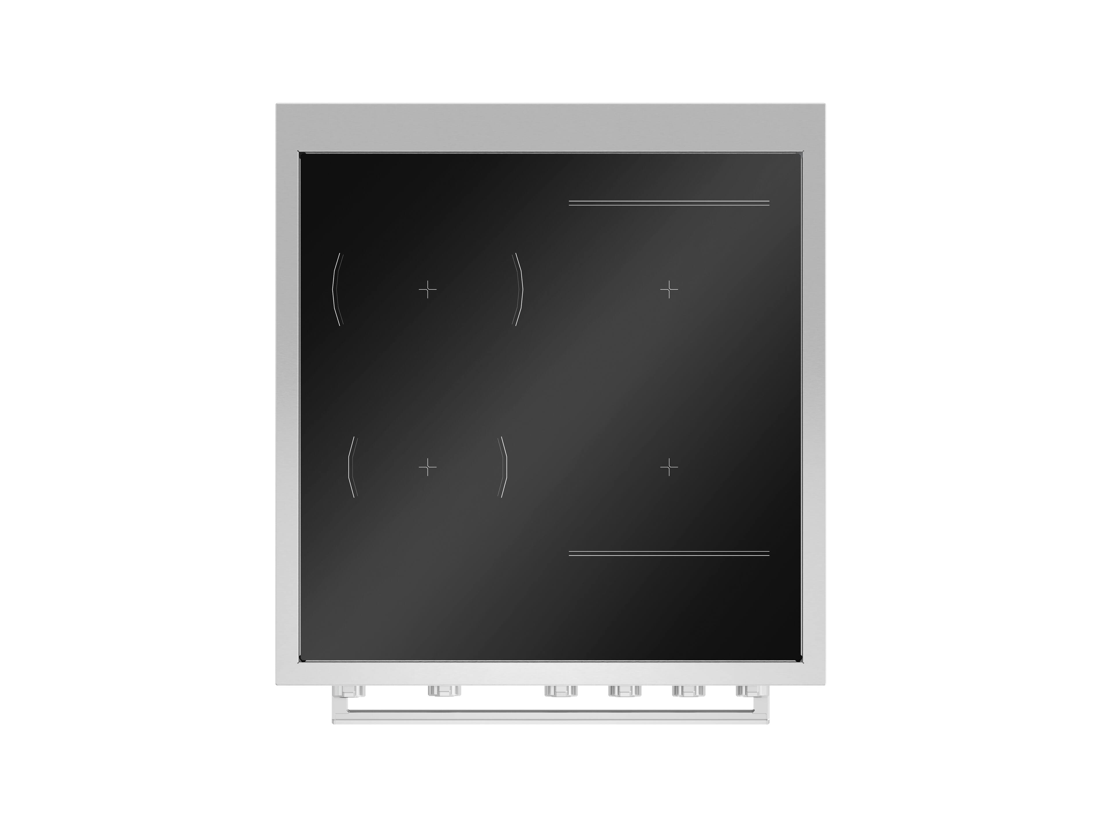 Left. Bertazzoni - 24" Bertazzoni Professional Series Freestanding Electric Induction Range - 2.5 Cu Ft. manual clean oven - 4 heat zones - Stainless Steel.