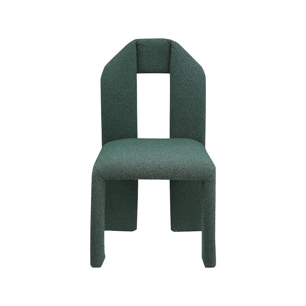 Alt View 1. Meridian Furniture - Bennett Green Boucle Fabric Dining Chair, Set of 2 - Green.