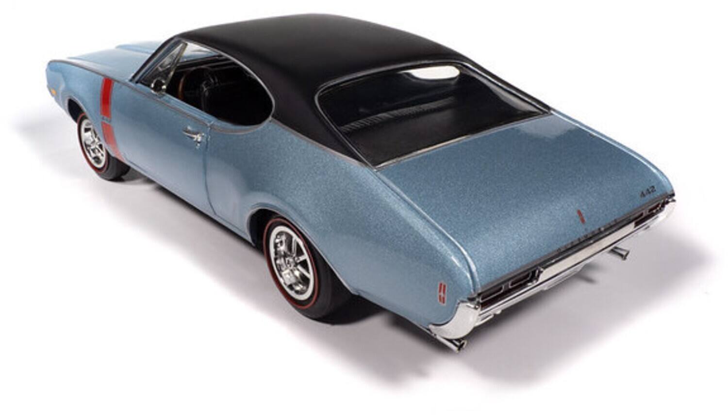 Alt View 2. PopMarket - American Muscle 1968 Oldsmobile Holiday Coupe 442 Hemmings Muscle Machines - Code F Teal Frost 1/18 - COLLECTIBLES - Multicolor.