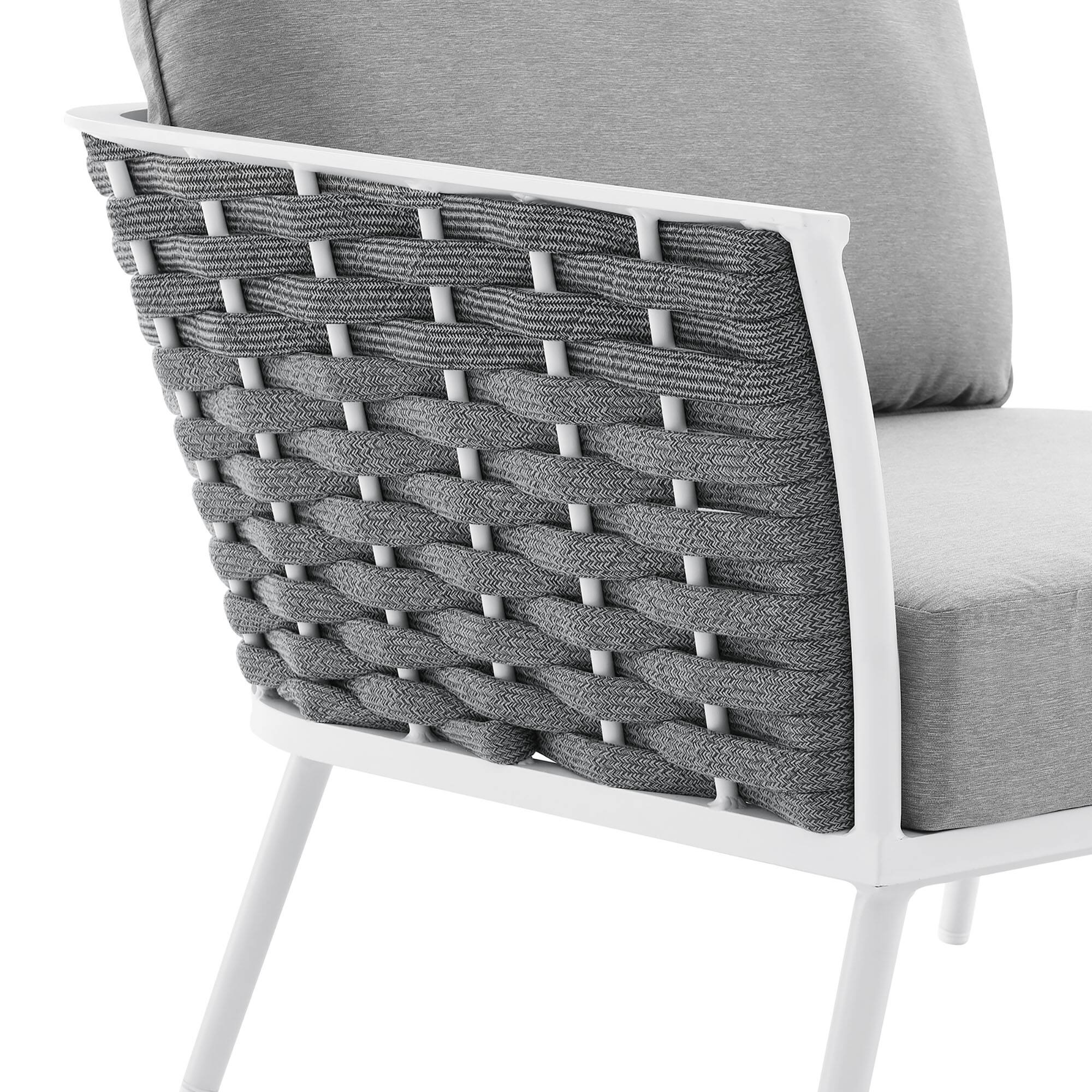 Alt View 4. Modway - Stance Outdoor Patio Aluminum Left-Facing Armchair by Modway - White Gray.