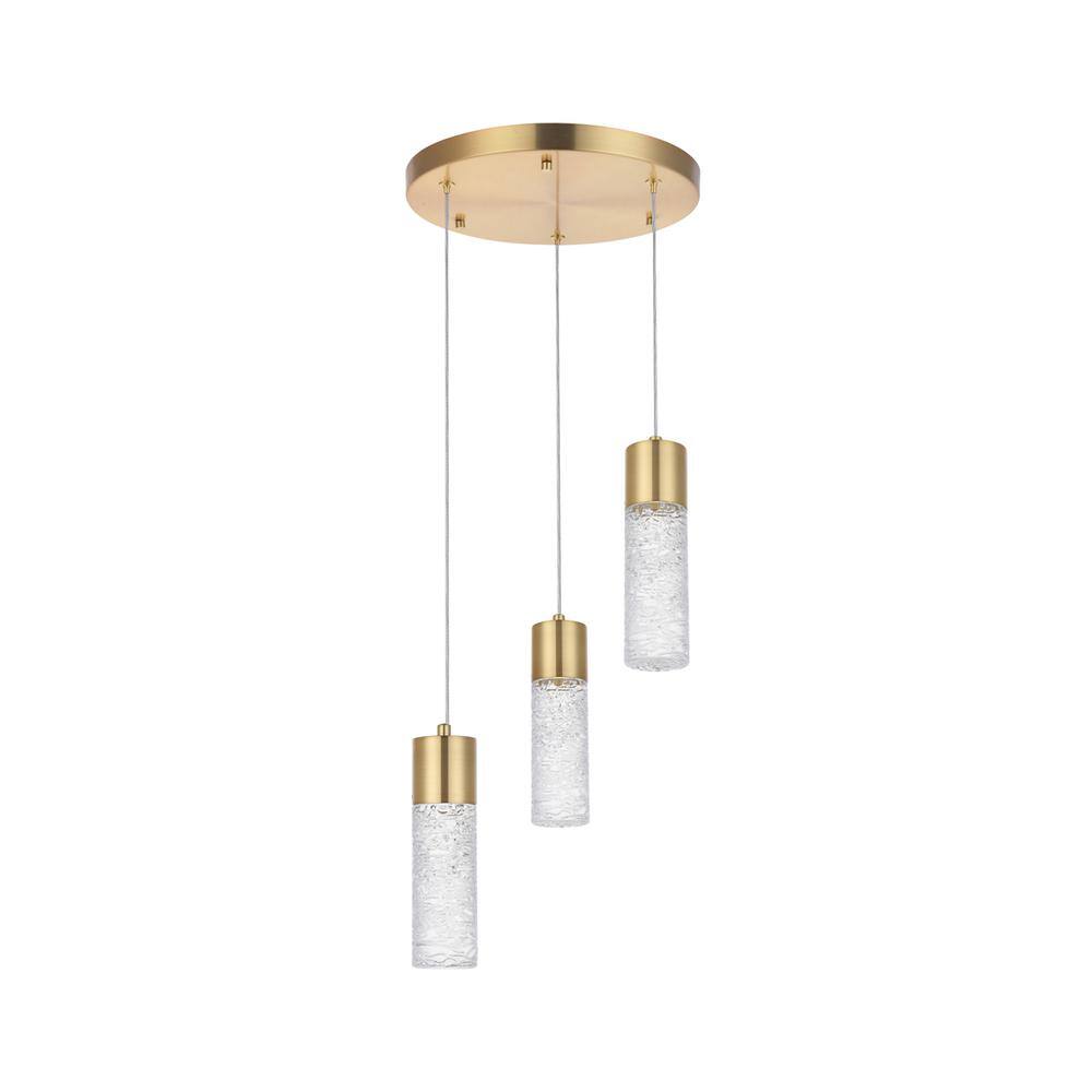 Alt View 5. Elegant Lighting - Constellation 3 light Gold LED Pendant - Gold.