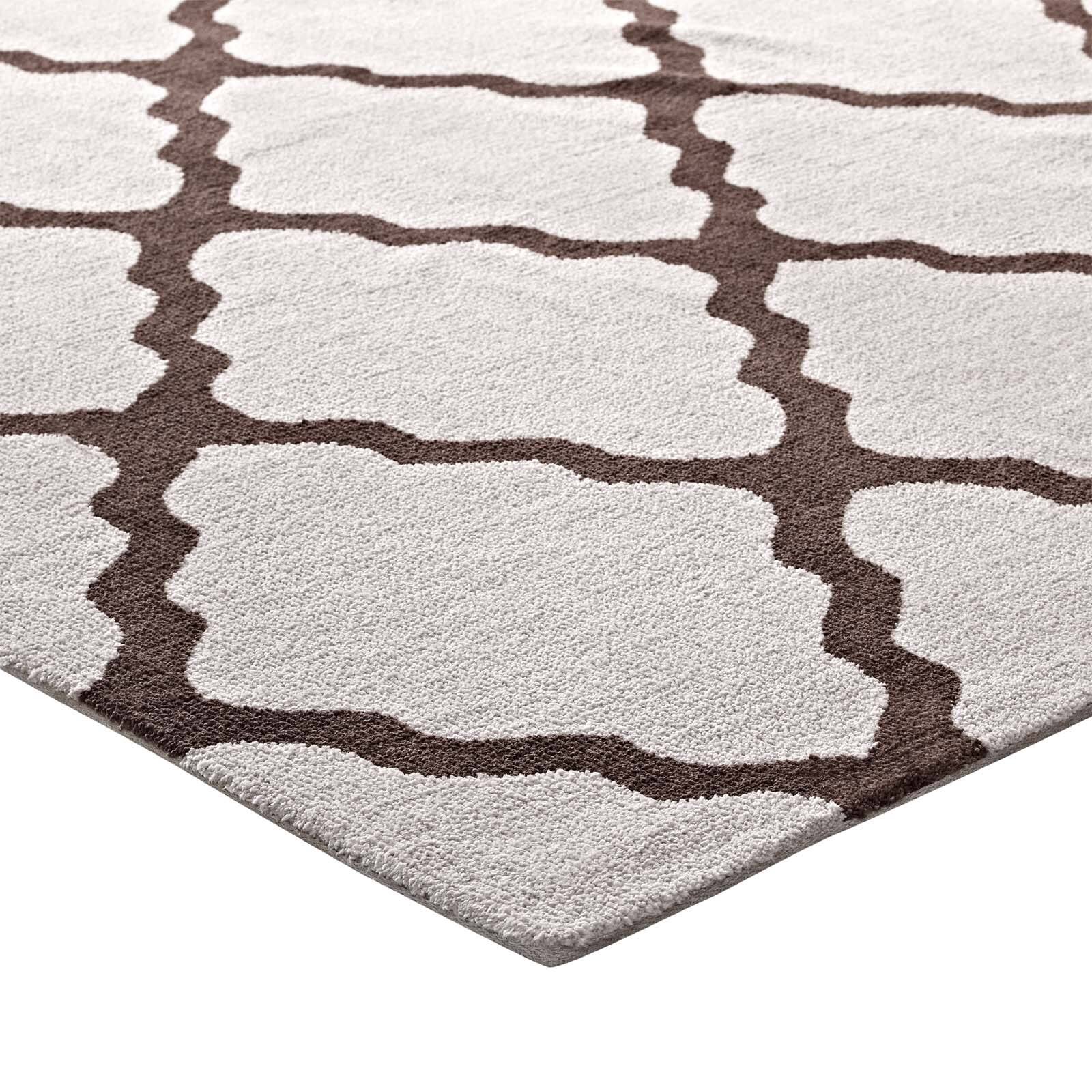 Alt View 1. Modway - Marja Moroccan Trellis Area Rug - Brown and Gray.
