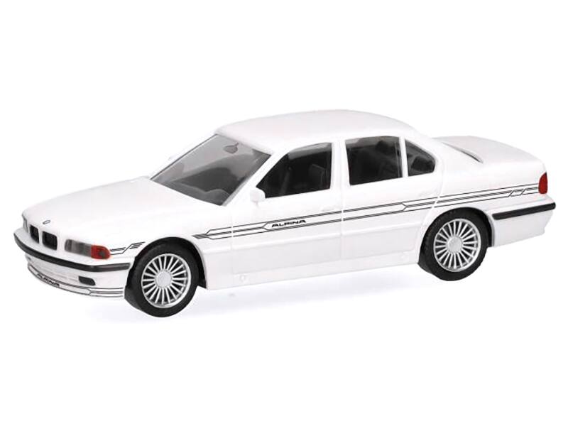 Angle. Herpa - BMW Alpina B12 White 1/87 (HO) Plastic Model Car by Herpa - White.