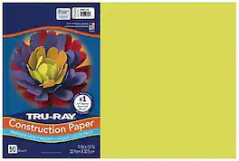 Riverside - Tru-Ray 12" x 18" Construction Paper, 50 Sheets/Pack - Brilliant Lime