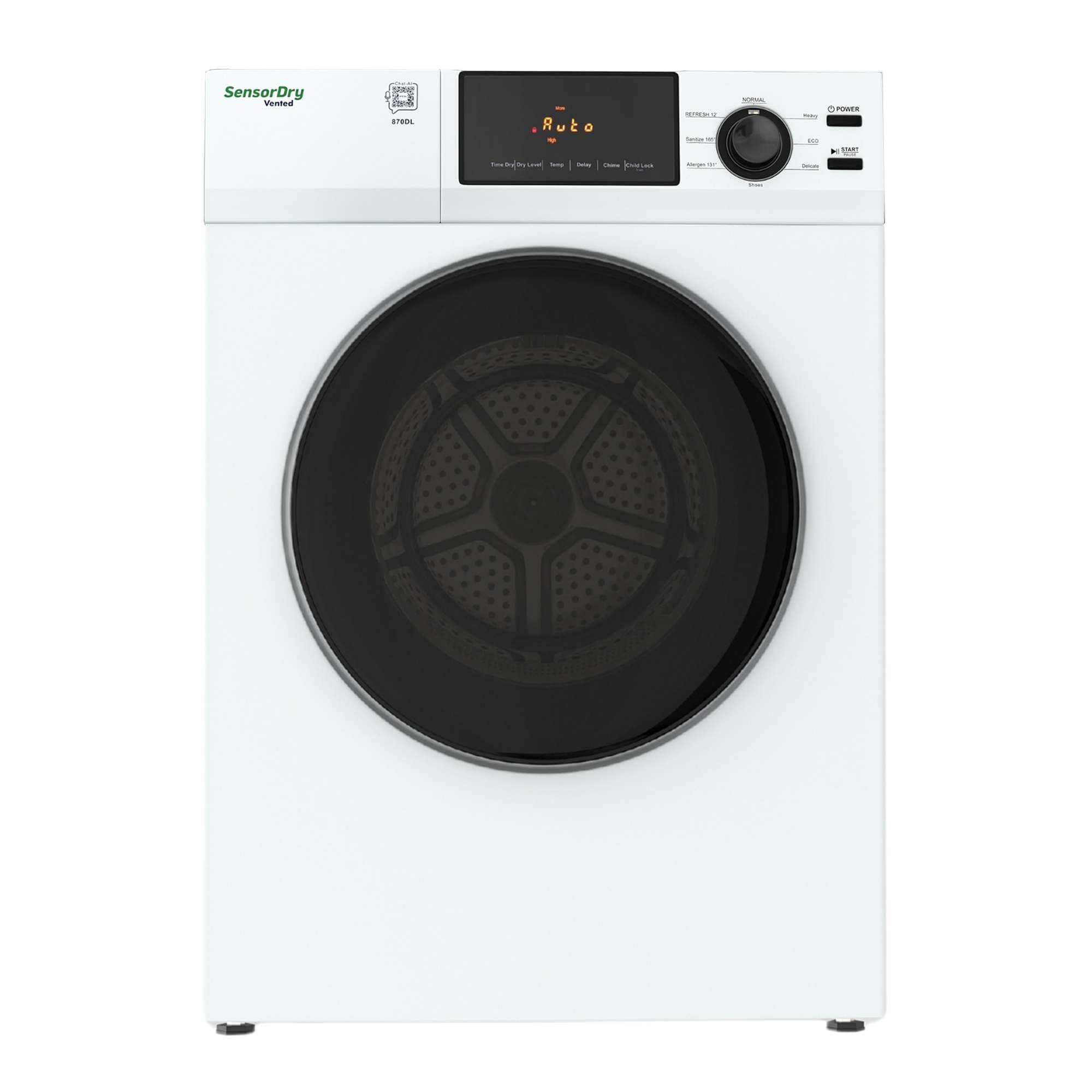 Equator - ED 866 DL Premium Compact 3.1 cu.ft. /13lbs 24 inch Vented Electric Dryer - Direct Line Single Socket 110V - White