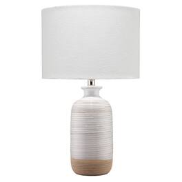 Manhattan Lane - Table Lamp with Brushed Ceramic Body and Fabric Shade - Cream
