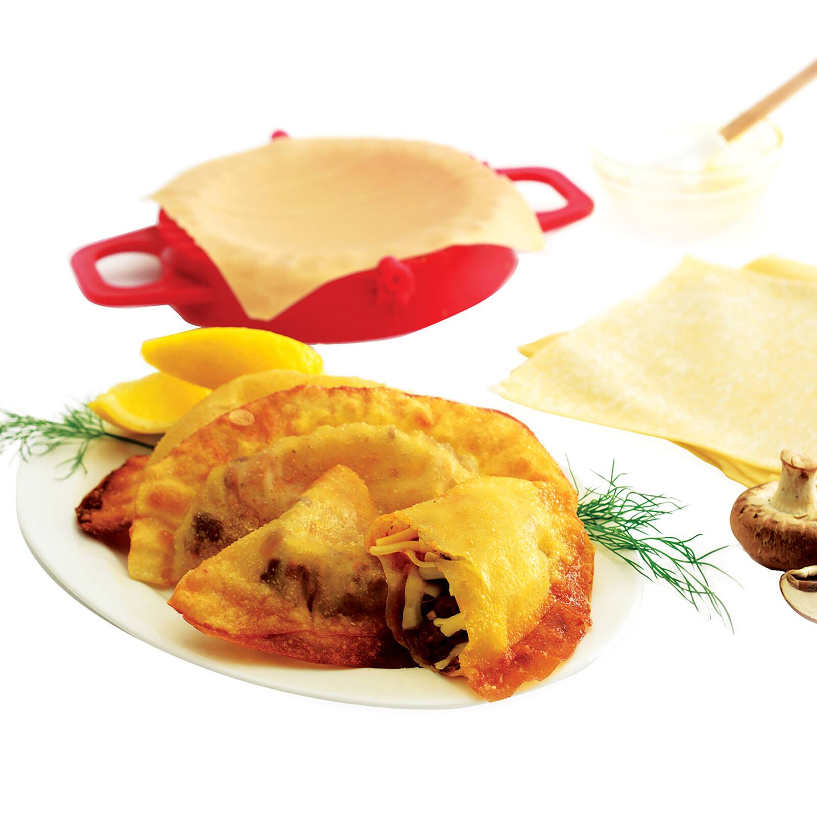 Alt View 6. Norpro - Large Dough and Dumpling Press for Turnovers, Calzones, Dumplings, and Pocket Sandwiches - Red.