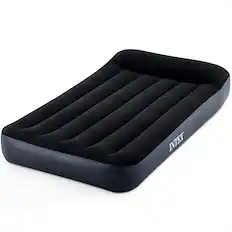 Front. Intex - Intex Dura Pillow Rest Classic Blow Up Mattress Air Bed with Built In Pump, Twin - Blue.