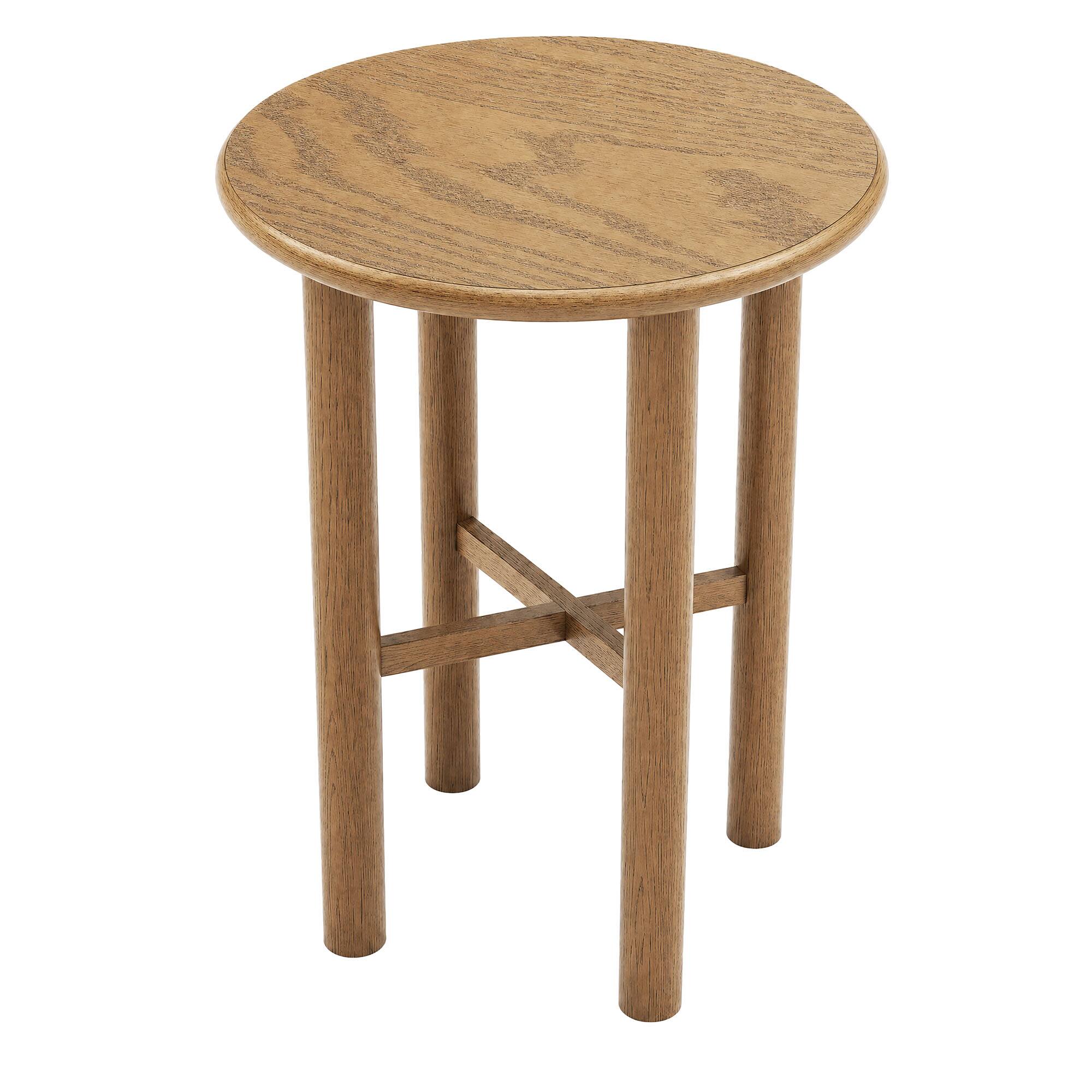Alt View 2. Modway - Alvia Round 30" Oak Wood Bar Table by Modway - Weathered Oak.
