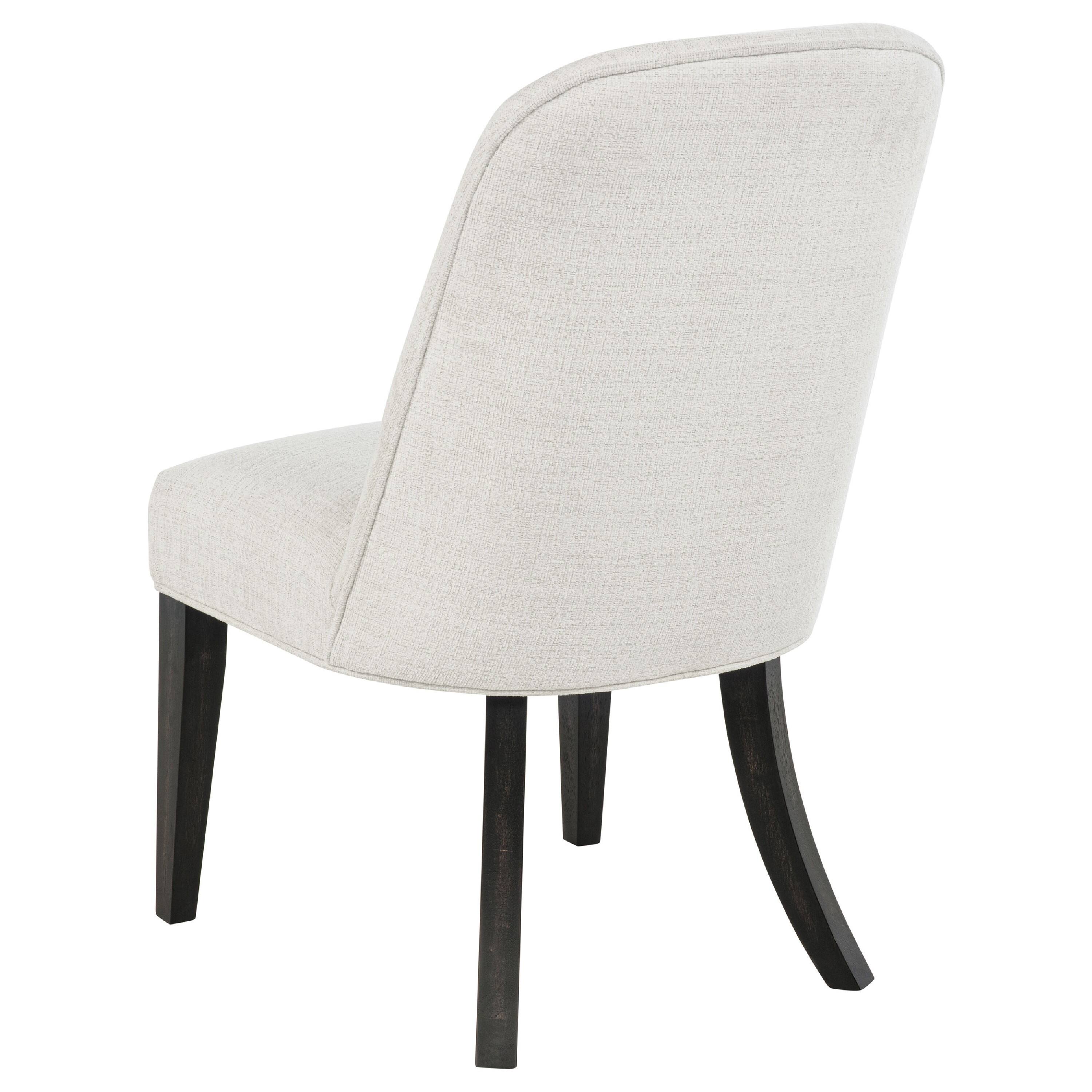 Alt View 1. Manhattan Lane - Lina Dining Side Chair Set of 2, Cream Upholstery, Brunished Black - Cream, Burnished Black.