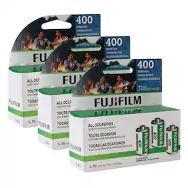 3x Fujifilm 400 Color Negative 35mm Film (36 Exposures) - 3 Pack - Multi