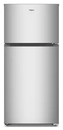 Front. Whirlpool - 28 in. Wide 14.3 cu. ft. Top-Freezer Refrigerator with Total Coverage Cooling - Fingerprint-Resistant Stainless Finish.