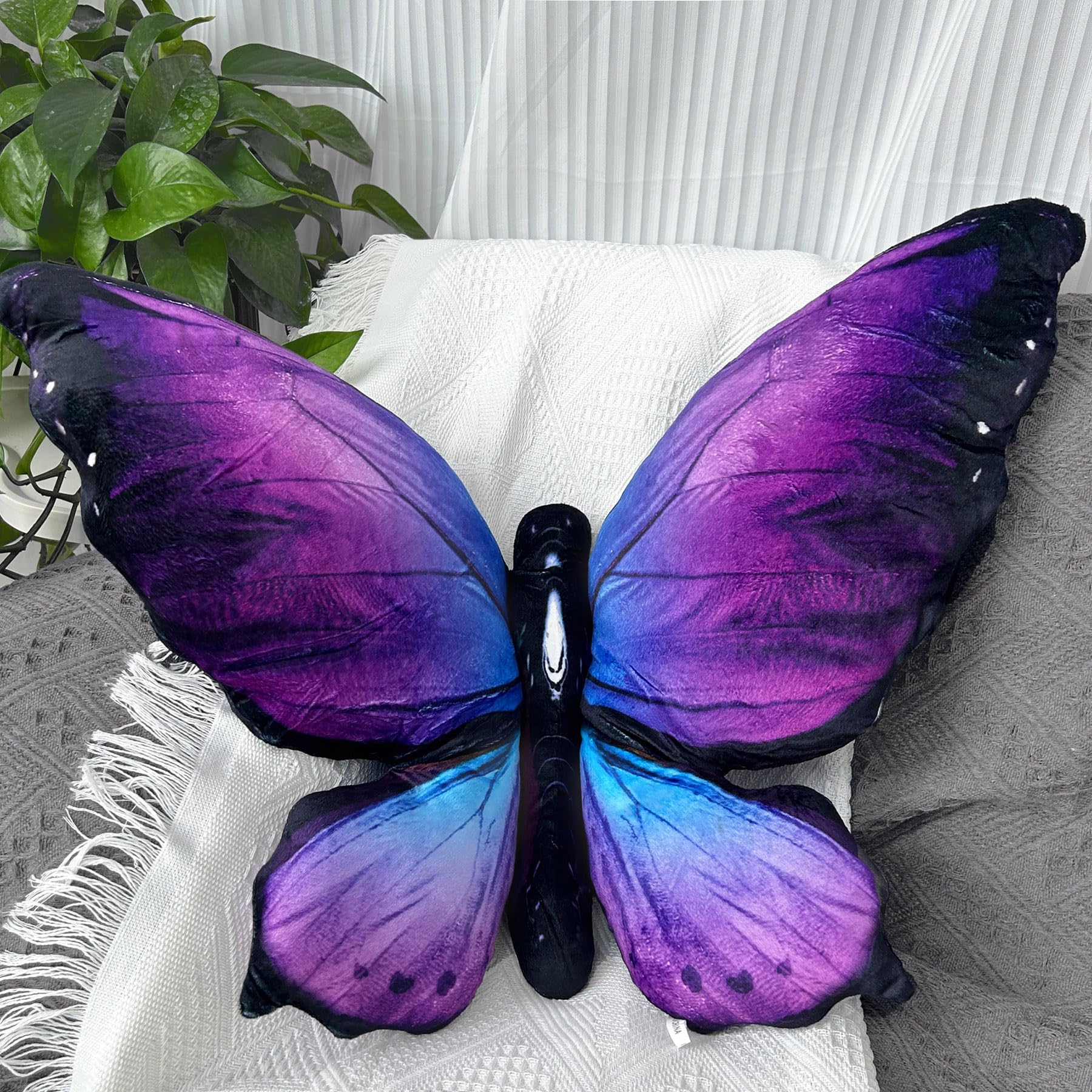 Front. Paradigms Interiors - Butterfly Decorations Pillow Decorative Throw-pillow Stuffed Animal Plush Gifts For Women Decor Room Home G... - Purple.