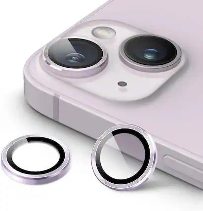 Front. Entronix - Entronix Premium Camera Lens Protector for iPhone 13/13 Mini - Durable Metal Design - Purple.