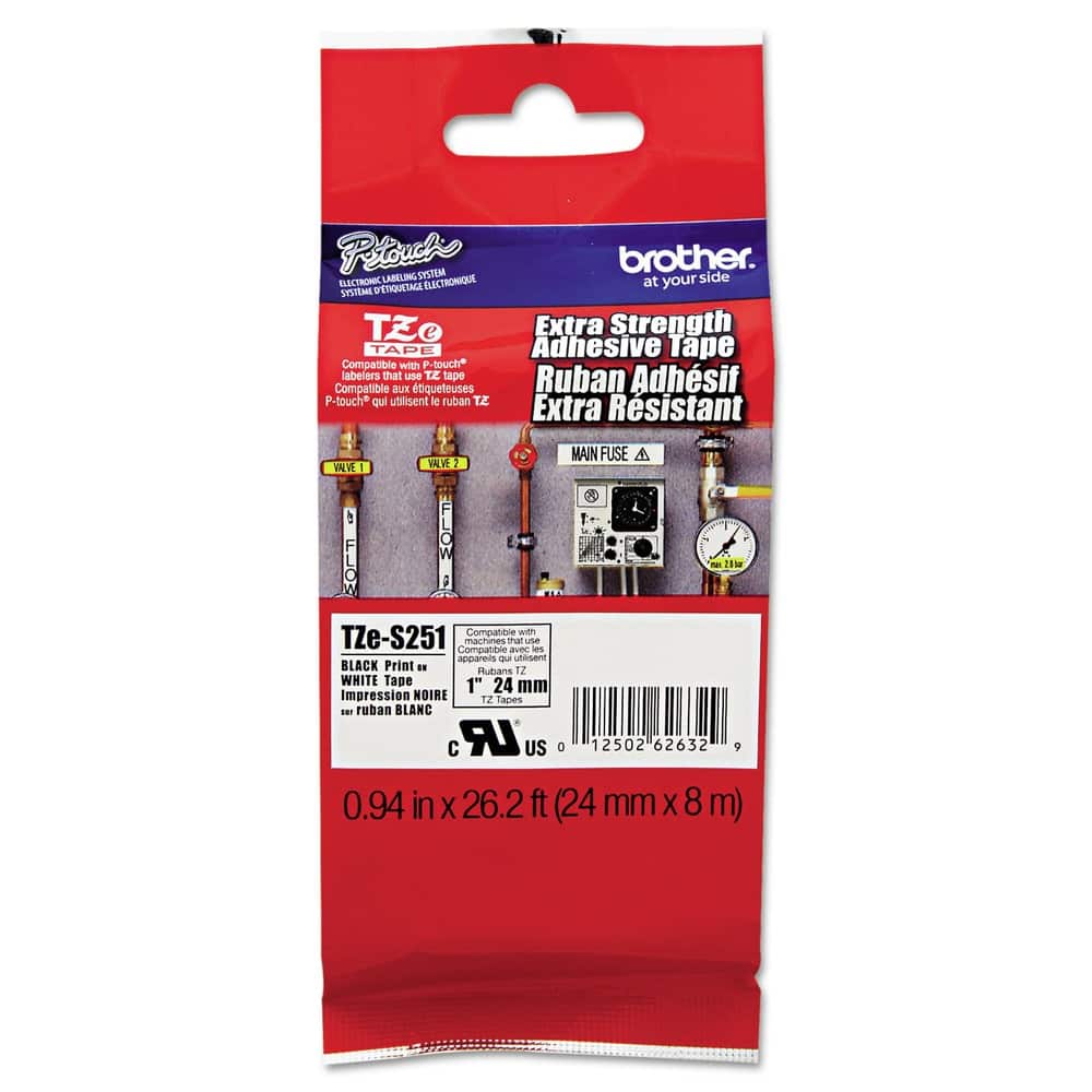 Brother - P-Touch TZES251 0.94 in. x 26.2 ft. TZe Standard Adhesive Laminated Labeling Tape - Black on - White price history on PriceWatchPro