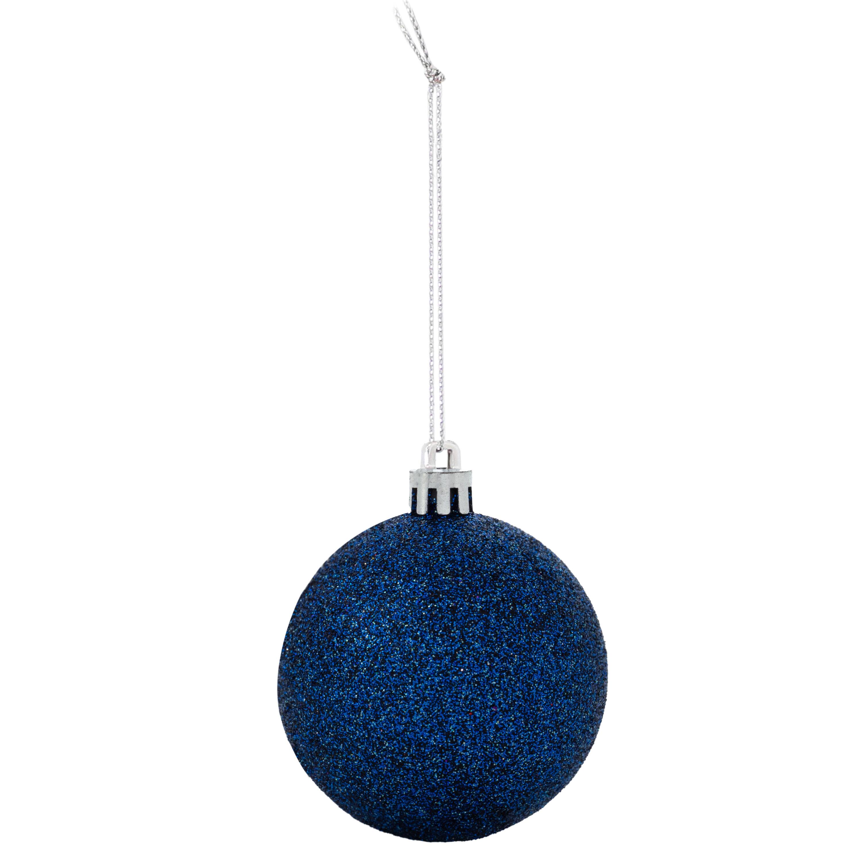 Alt View 8. Sunnydaze - Merry Medley 24-Piece Christmas Ornament Balls - 60mm - Turquoise/Blue.
