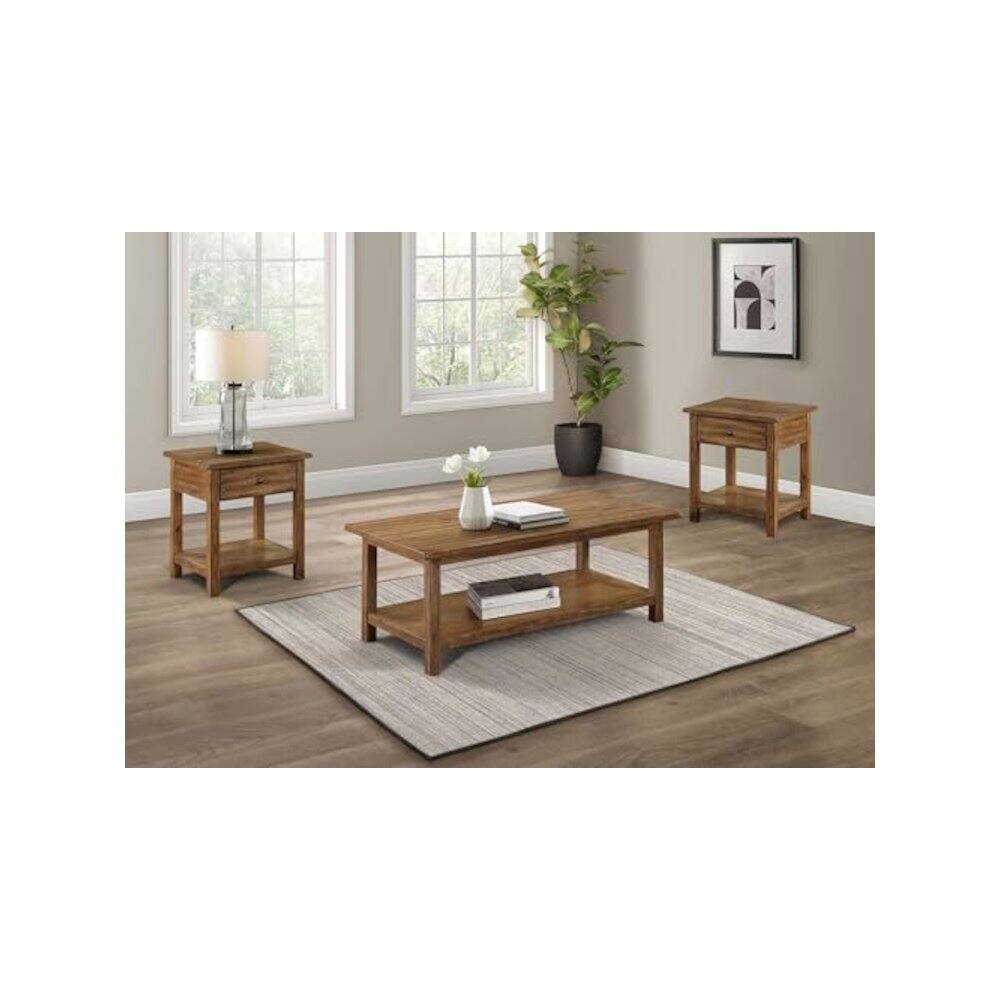 Alt View 1. Coaster Co. of America - Payne 3-piece Coffee and 1-drawer End Table Set Brown - Brown.