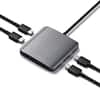 Front. Satechi - 4-Port USB-C Hub 4-in-1 with 100W Power Delivery & 10Gbps USB 3.2 for MacBook, iPad, Surface & More - Space Gray.