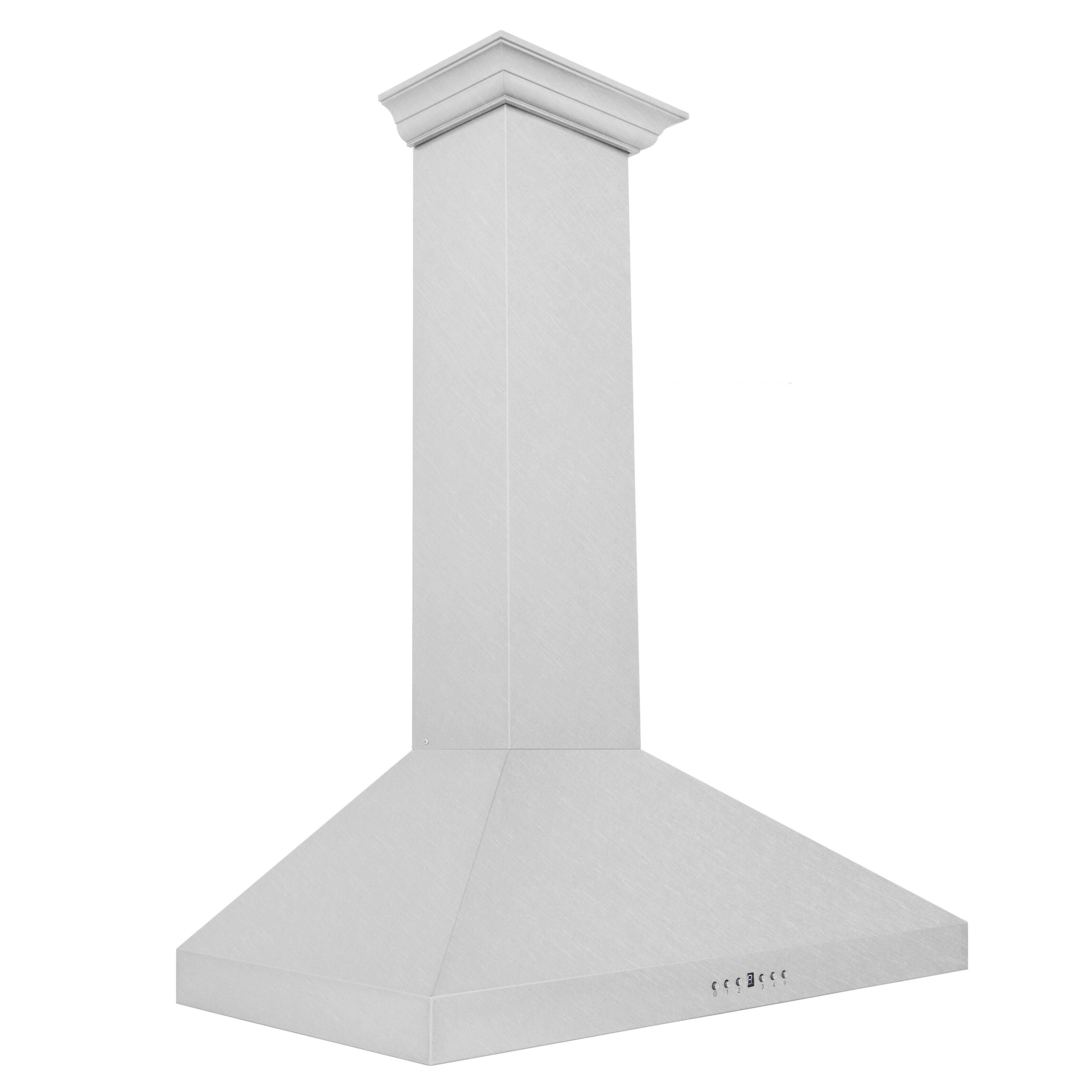 Angle. ZLINE - ZLINE 30 in. Convertible Vent Wall Mount Range Hood in Satin Stainless Steel (8KL3S-30) - Satin Stainless Steel.