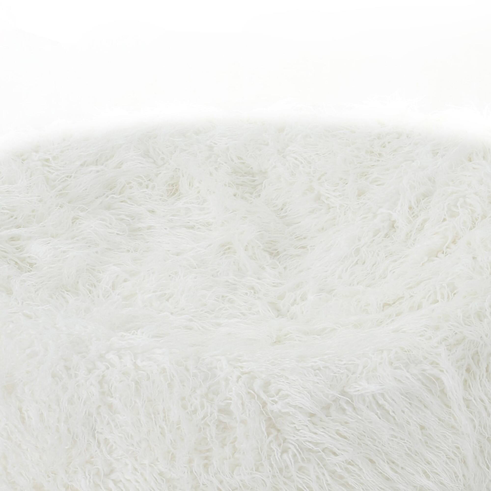 Alt View 1. GOODSILO - Luxurious Faux Fur Bean Bag Chair with Removable Cover for Ultimate Comfort and Style - White.