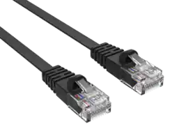 Cable Leader - Cat 6 Flat Ethernet Cable, 32 AWG Snagless RJ45 Patch, Gigabit for Router, Gaming Console, PC, Smart TV - Black