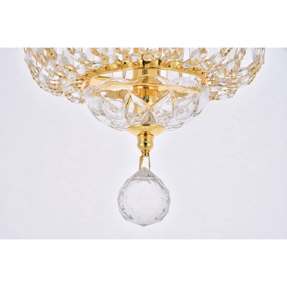 Alt View 3. Elegant Lighting - Tranquil 2 light Gold Flush Mount Clear Royal Cut Crystal - Gold.