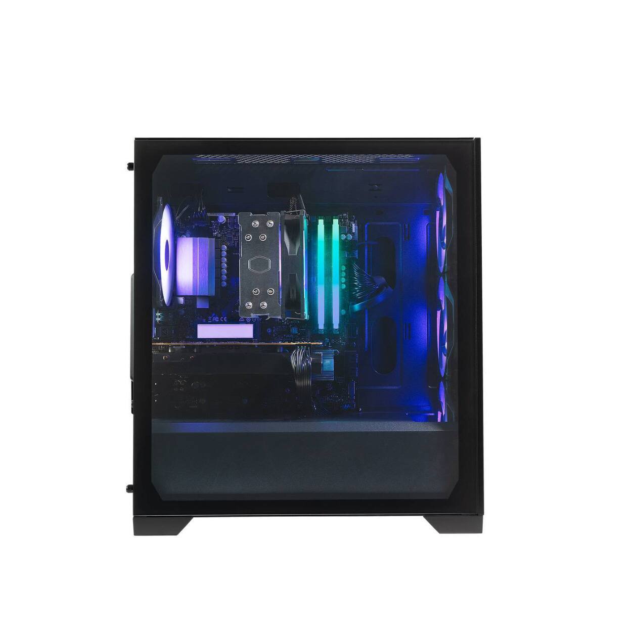 Angle. Cooler Master - Cooler Master BLACK R7 5700GT/32GB/1TB/ GTX 4060 8GB Card Gaming Desktop.