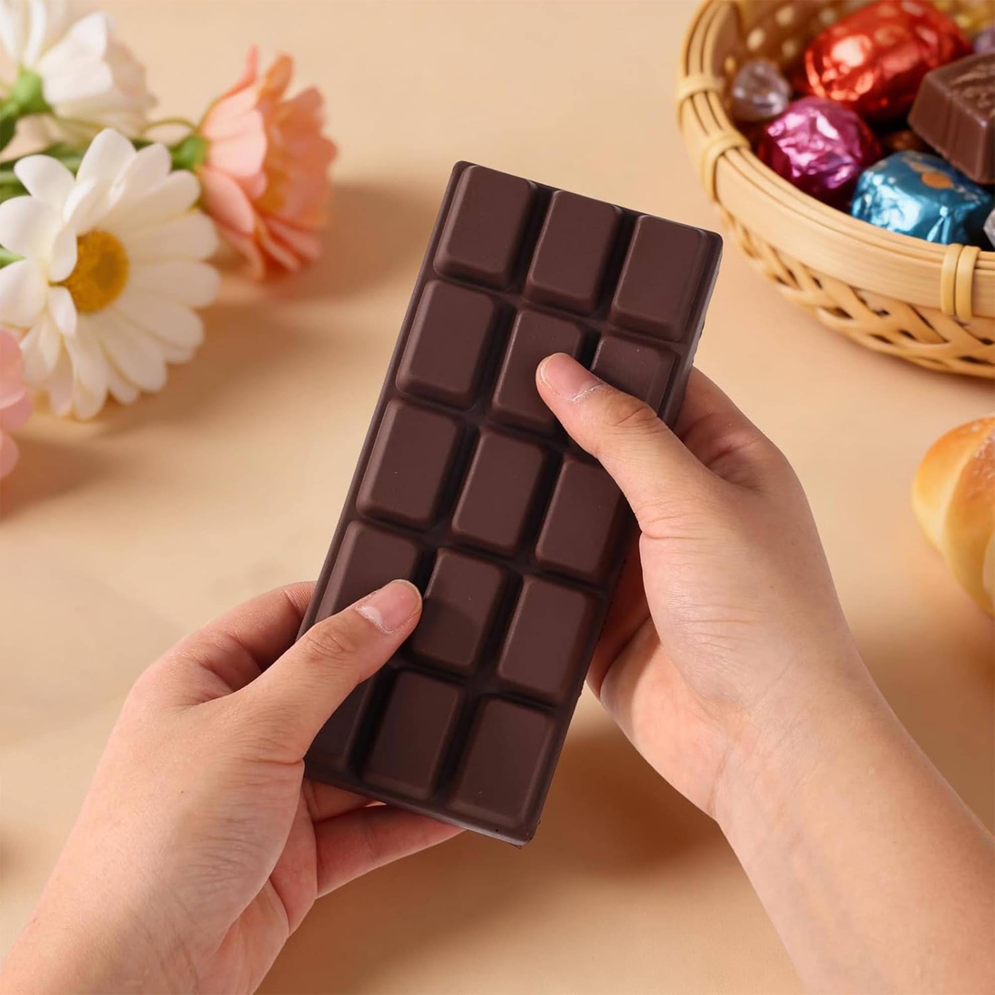 Alt View 2. Puka Creations - Chocolate Bar 6-Inch Squishy Stress Reliever - Brown.