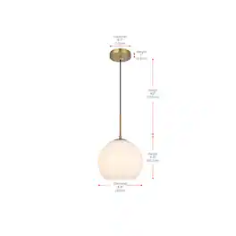 Living District - Baxter 10 Inch Pendant Frosted White Shade in Satin Gold - Satin Gold And Frosted White