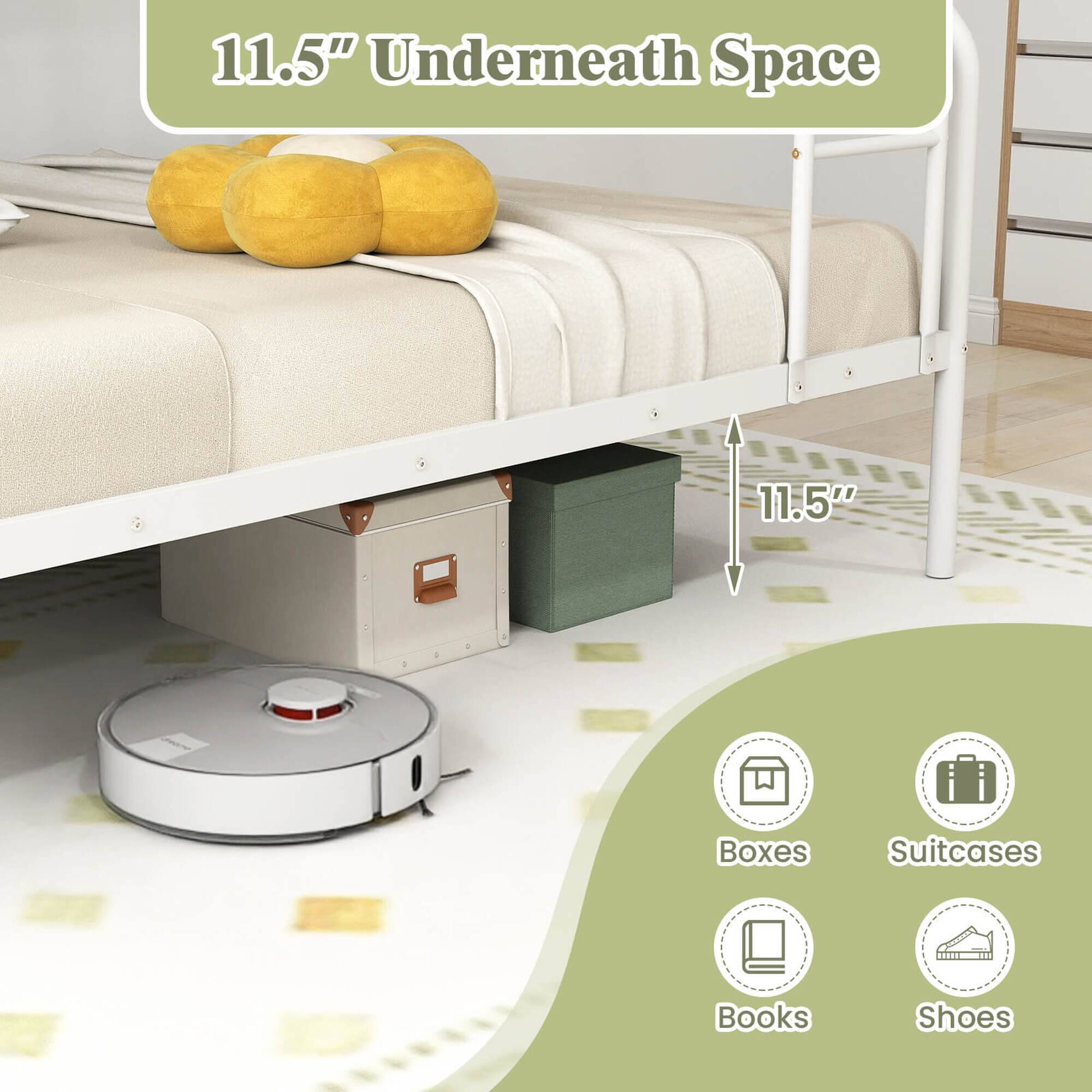 11.5" Underneath Space 11.5" Boxes Suitcases Books Shoes