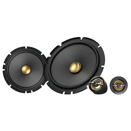 Front. Pioneer - TS-A1601C - A-Series, 6.5" 2-Way 350W Component Speakers, 4 Ohms, Multi-Fit Adapters, Pair - Black.